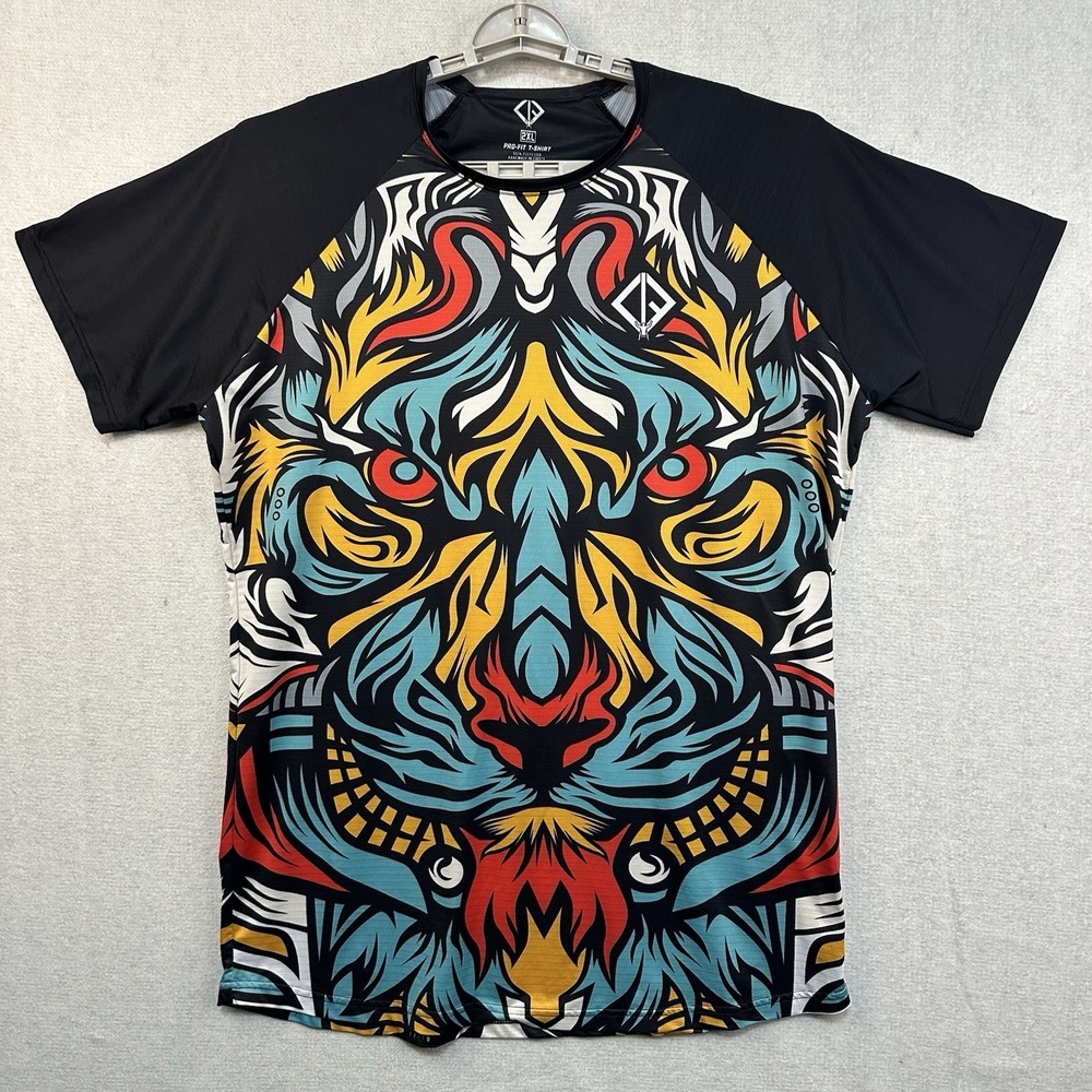 Limitless Identity Fashion Men's 2XL Pro-Fit T-shirt All Over Print Tiger Dragon